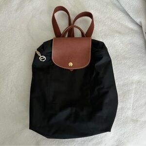 Longchamp Nylon Canvas Backpack in Black